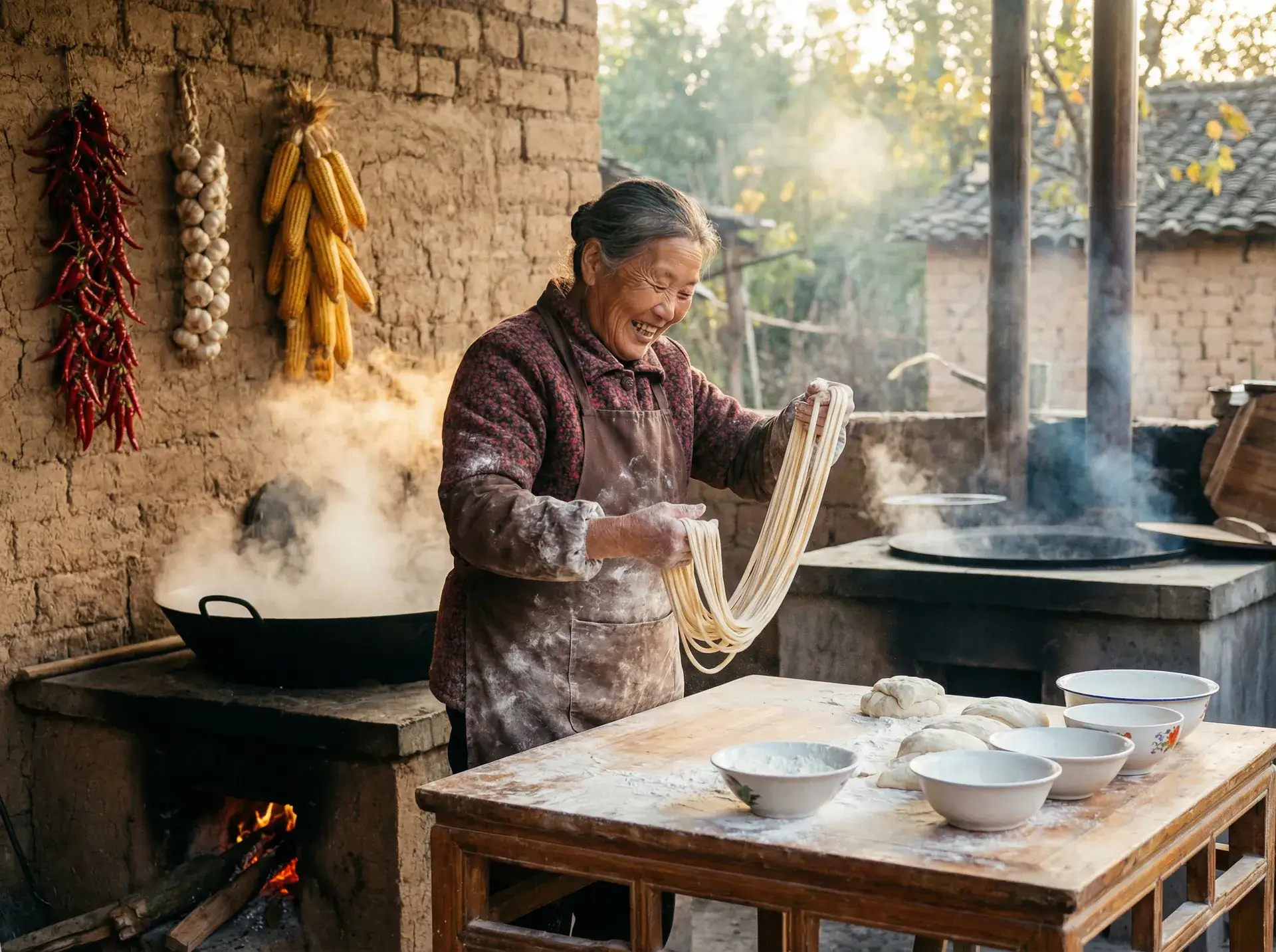 农家大嫂手擀面 - 晚上睡不着偷偷看B站大全 乡村美食